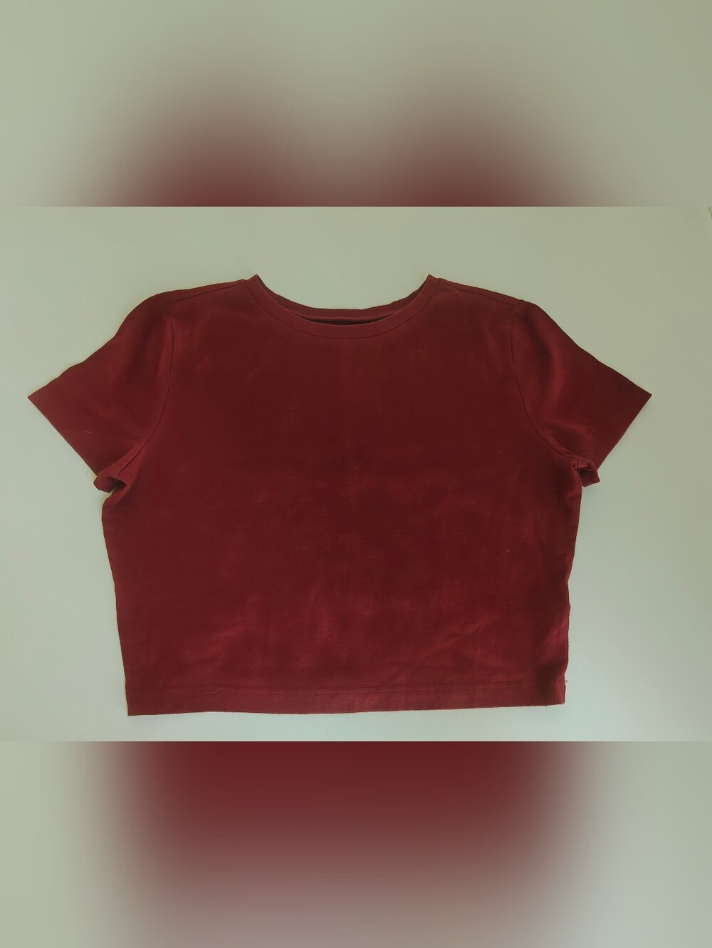 Wild Fable Maroon Cropped Baby Doll T-shirt Size L